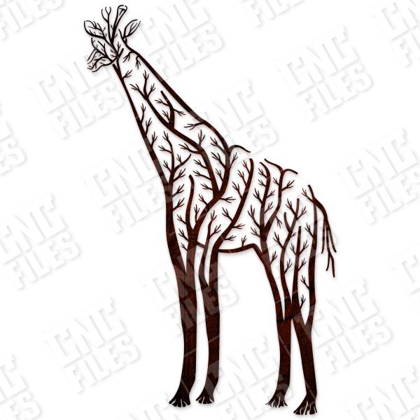 Giraffe Tree Art Vector Design file - EPS AI SVG DXF CDR