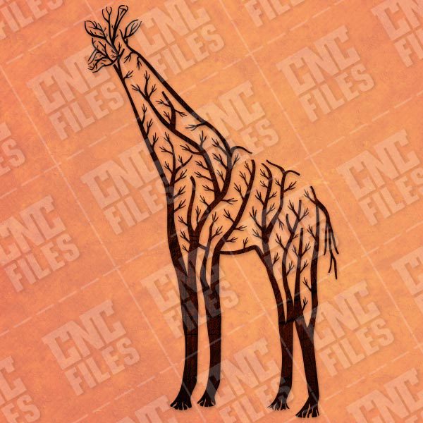 Giraffe Tree Art Vector Design file - EPS AI SVG DXF CDR