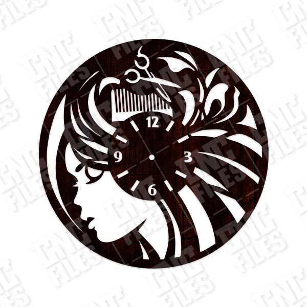 Hair Salon Wall Clock Beauty Salon Wall Art Decor Design file - DXF SVG EPS AI CDR