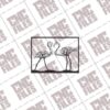 Tree Flamingo Wall Decor DXF File