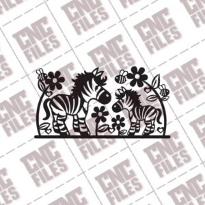 Zebra Flowers Decoration for Kids DXF File