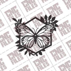 Butterfly with Leaves CNC Design